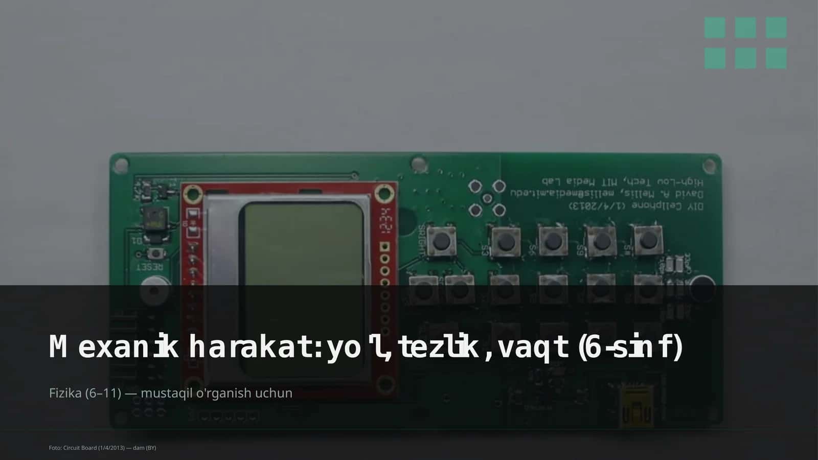 Mexanik harakat: yo'l, tezlik, vaqt (6-sinf) 1