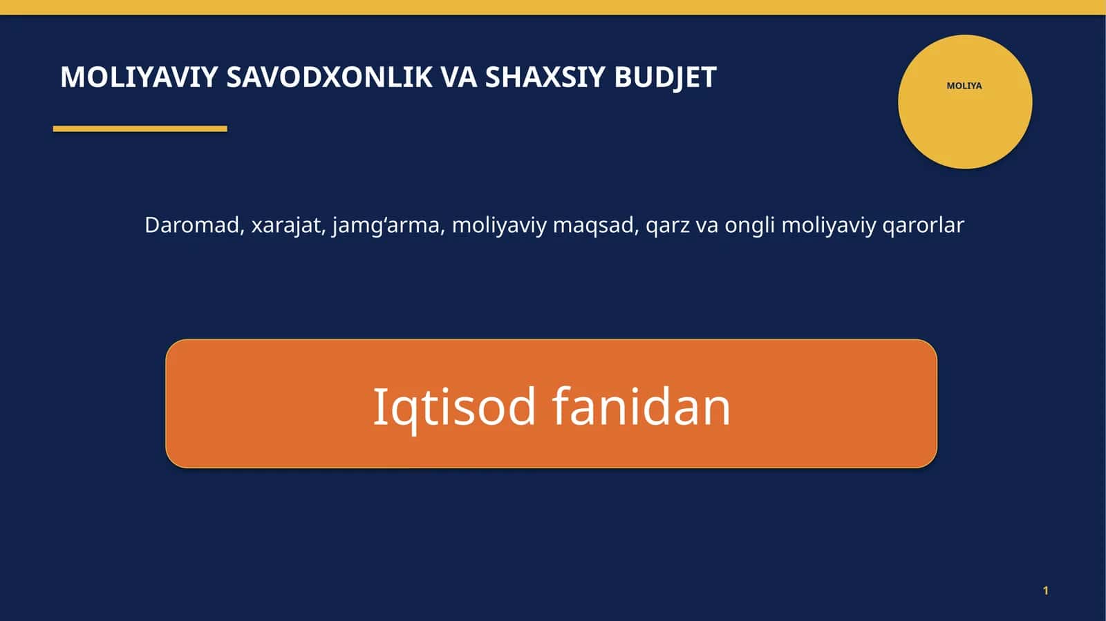 MOLIYAVIY SAVODXONLIK VA SHAXSIY BUDJET 1