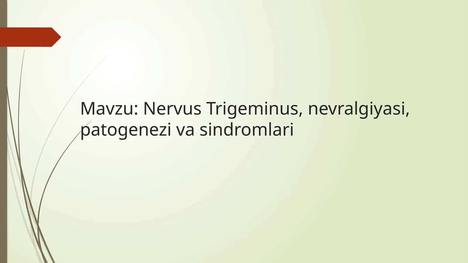 Nervus Trigeminus Nevralgiyasi Patogenezivasindromlari 1
