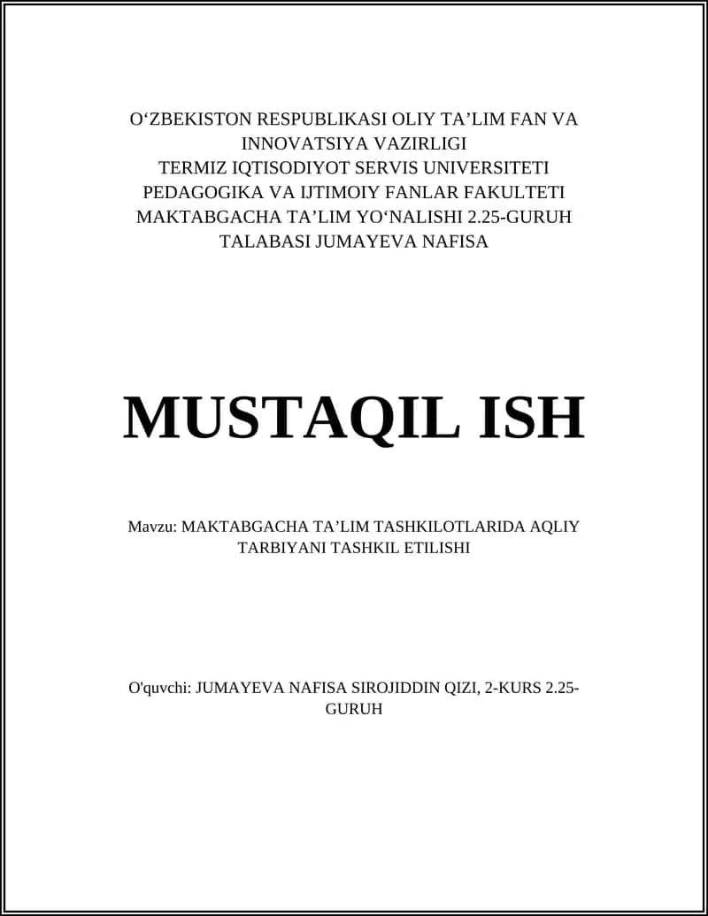 Aqliy tarbiyaning nazariy-asoslari 1
