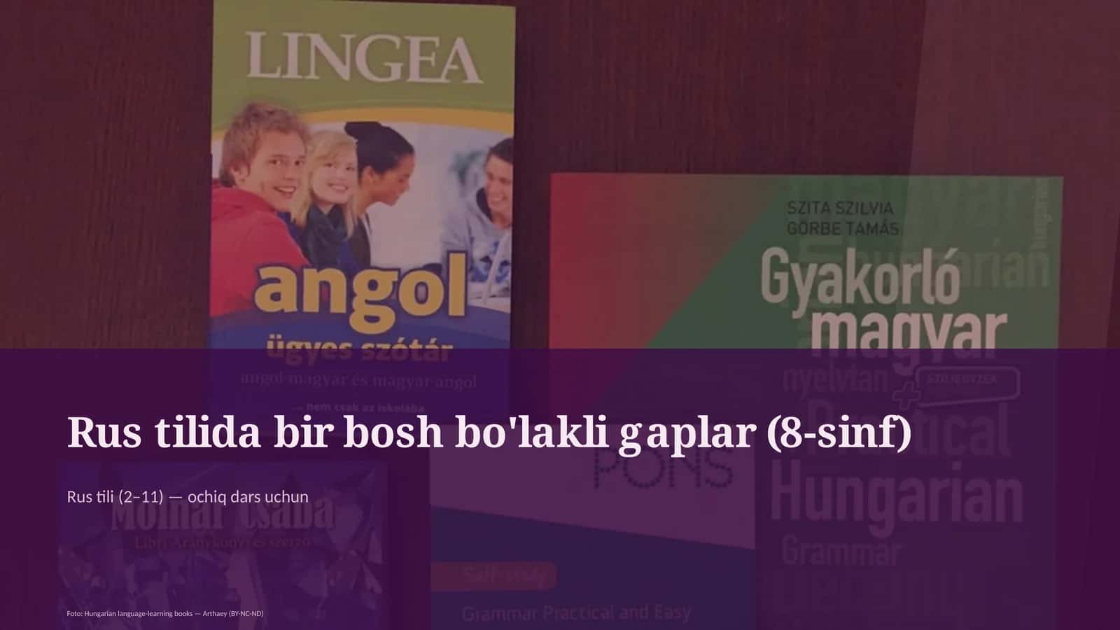 Rus tilida bir bosh bo'lakli gaplar (8-sinf) 1