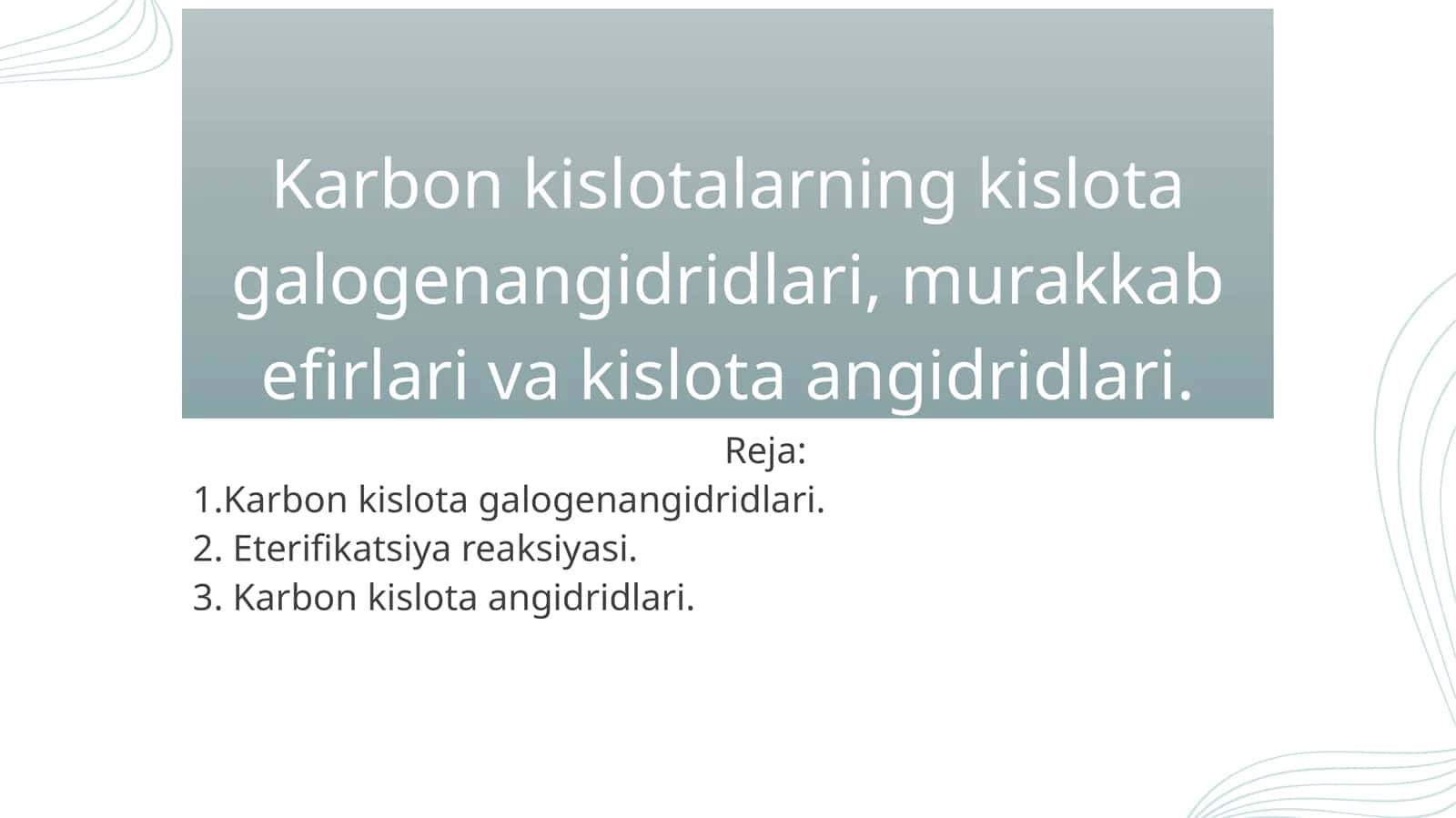 Karbon kislota galogenangidridlari 1