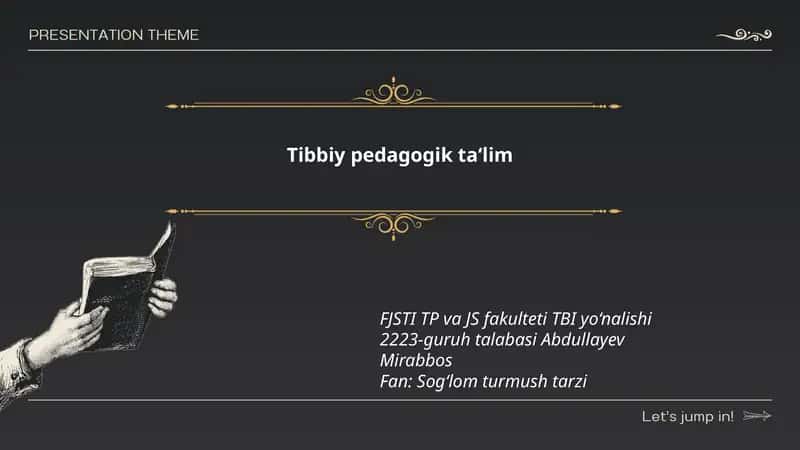 Tibbiy pedagogik ta‘lim 1