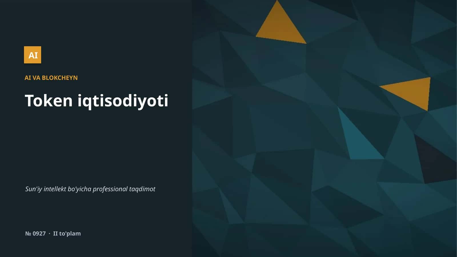 Token iqtisodiyoti 1