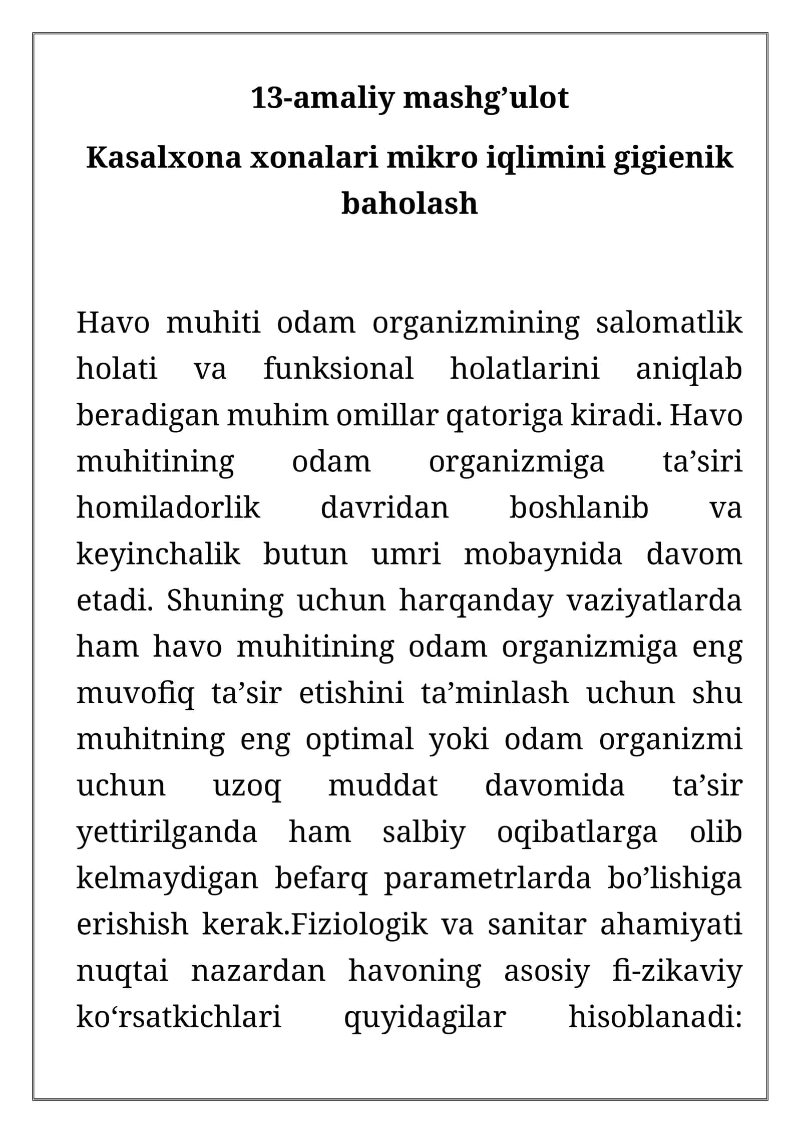 Mikroiqlimni baholash 1