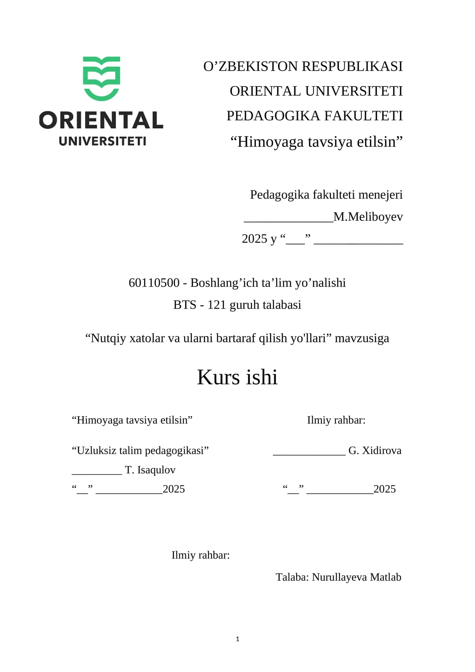 Nutqiy xatolar va ularni bartaraf qilish yo'llari 1