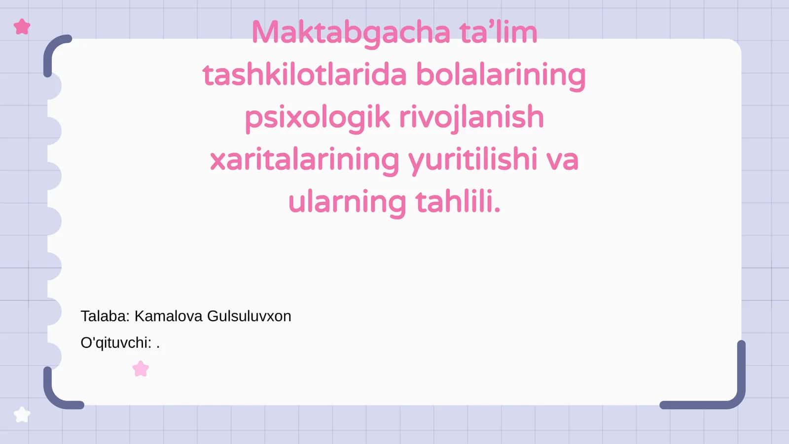 Maktabgacha ta’lim tashkilotlarida bolalarining psixologik rivojlanish xaritalarining yuritilishi 1