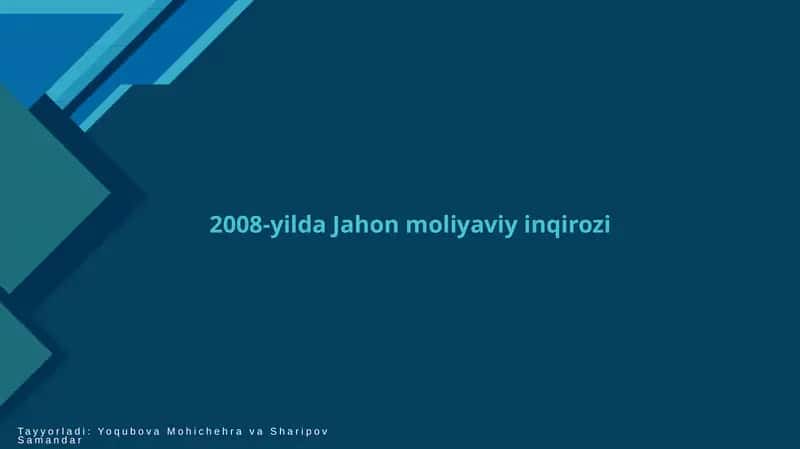 Jahonmoliyaviy inqirozi 1