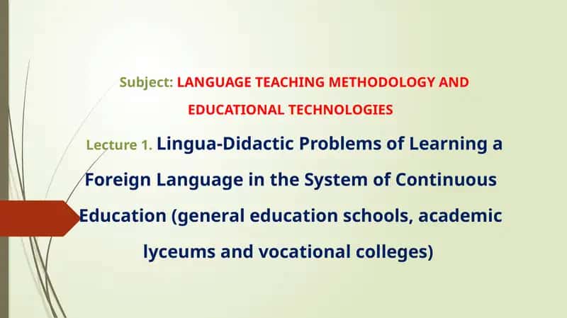 LANGUAGETEACHING METHODOLOGY AND EDUCATIONAL TECHNOLOGIES 1
