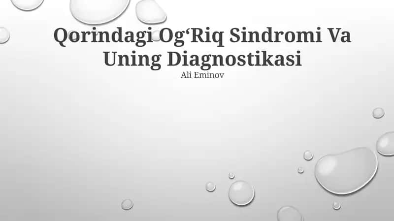 Qorindagi OgʻRiq Sindromi Va Uning Diagnostikasi 1
