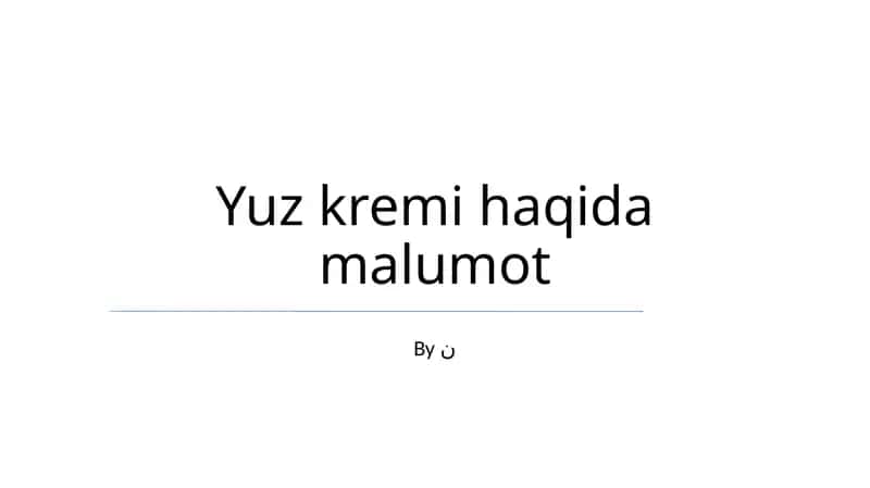 Yuz kremi 1
