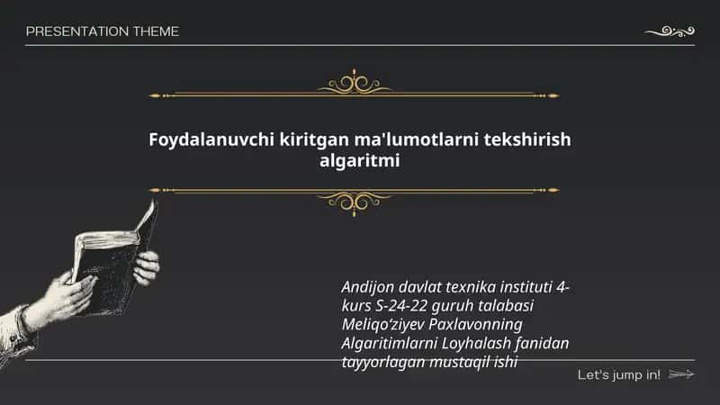 Algaritimlarni Loyhalash fanidan mustaqil ish 1