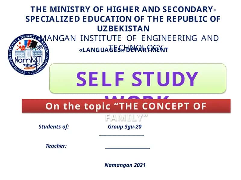 THE CONCEPT OF FAMILY 1
