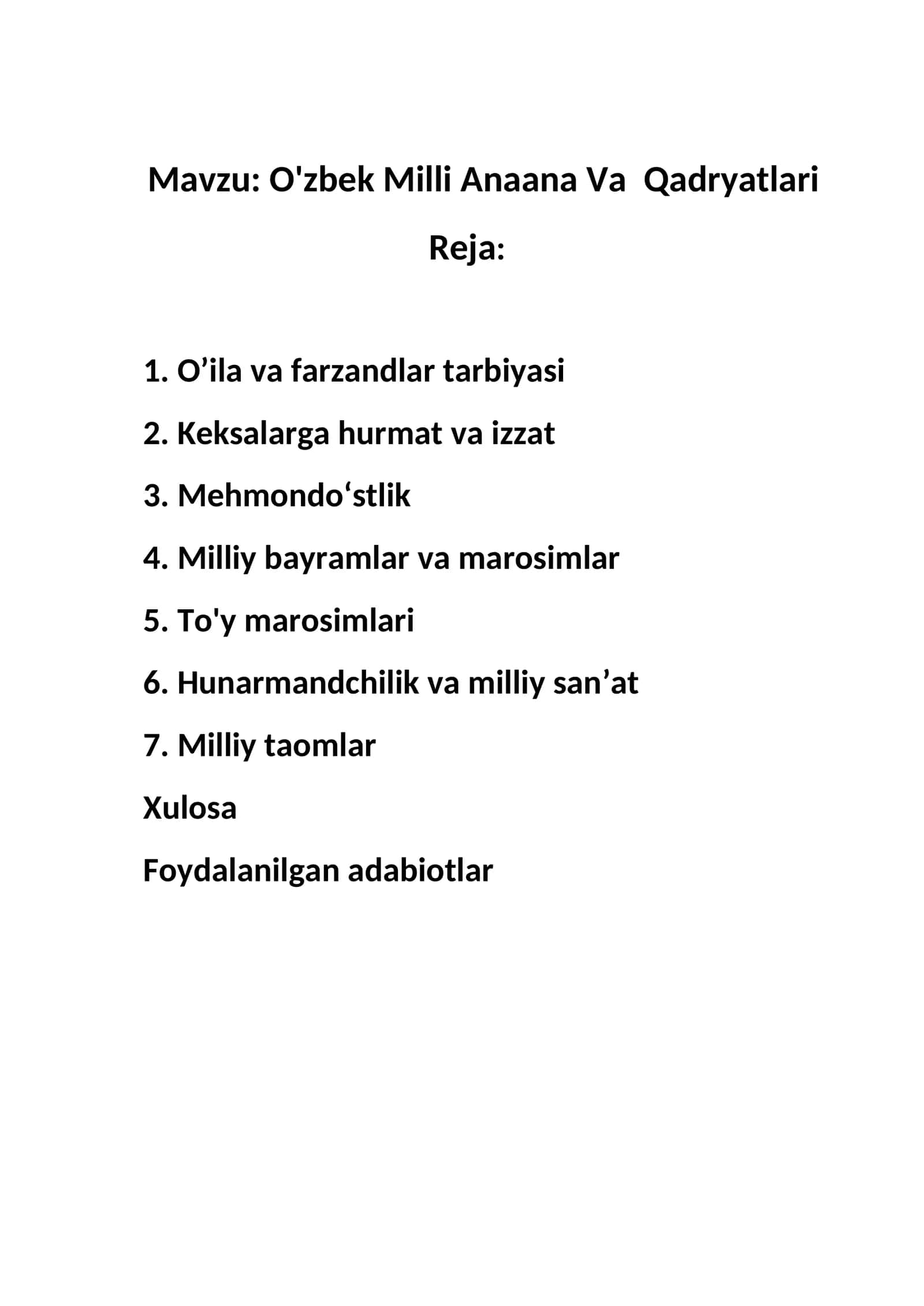 O'zbek Milli Anaana Va Qadryatlari 1