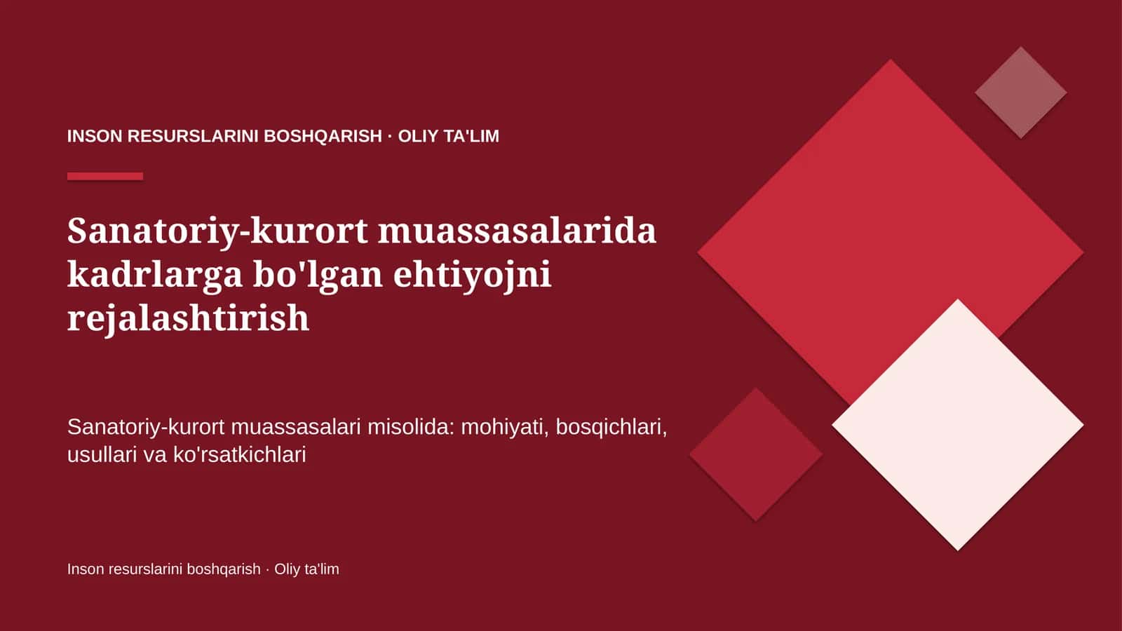 sanatoriy kurort muassasalarida kadrlarga bo'lgan ehtiyojni rejalashtirish 2806 1