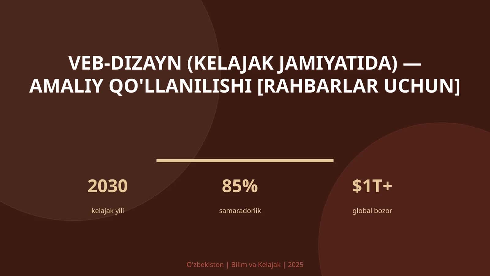 VEB-DIZAYN (KELAJAK JAMIYATIDA) — AMALIY QO'LLANILISHI [RAHBARLAR UCHUN] 1