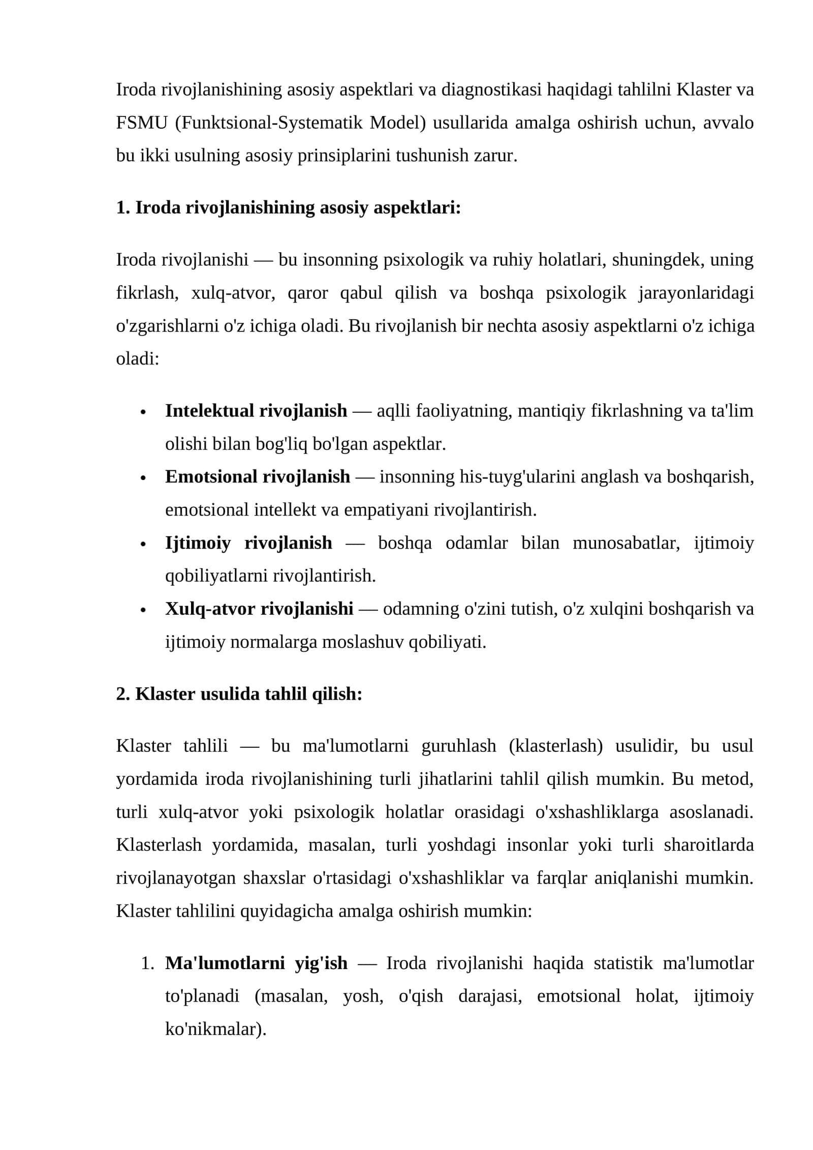 Iroda Rivojlanishining Asosiy Aspektlari va Diagnostikasi 1