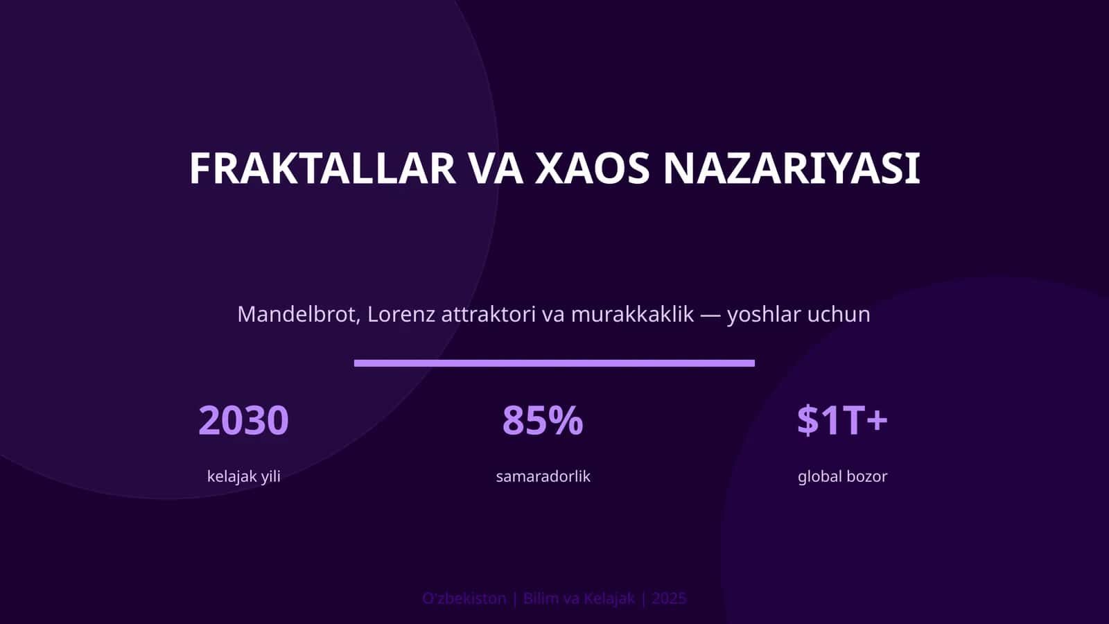 FRAKTALLAR VA XAOS NAZARIYASI 1