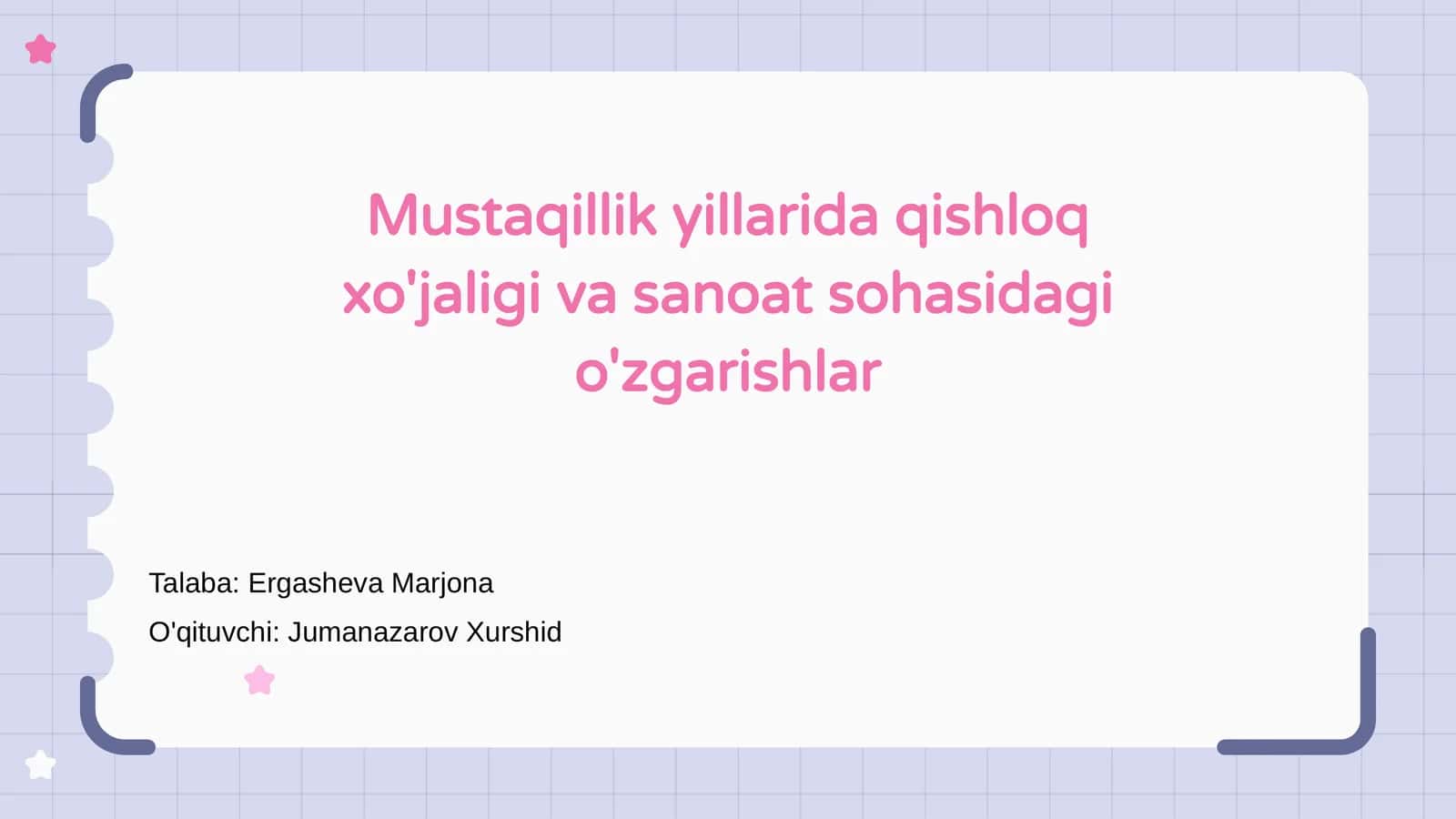 Mustaqillik yillarida qishloq xo'jaligi va sanoat sohasidagi o'zgarishlar 1