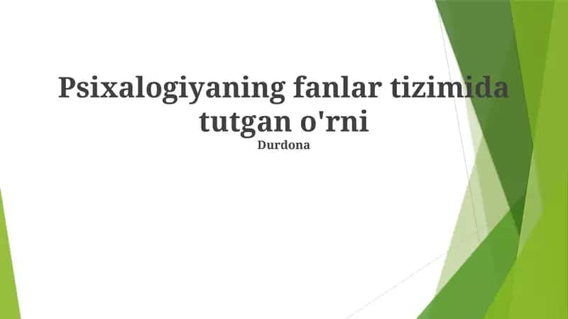 Psixologiya fanlar tizimi 1