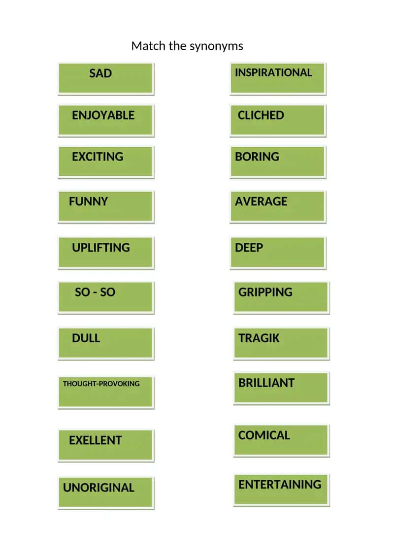 Match the synonyms 1