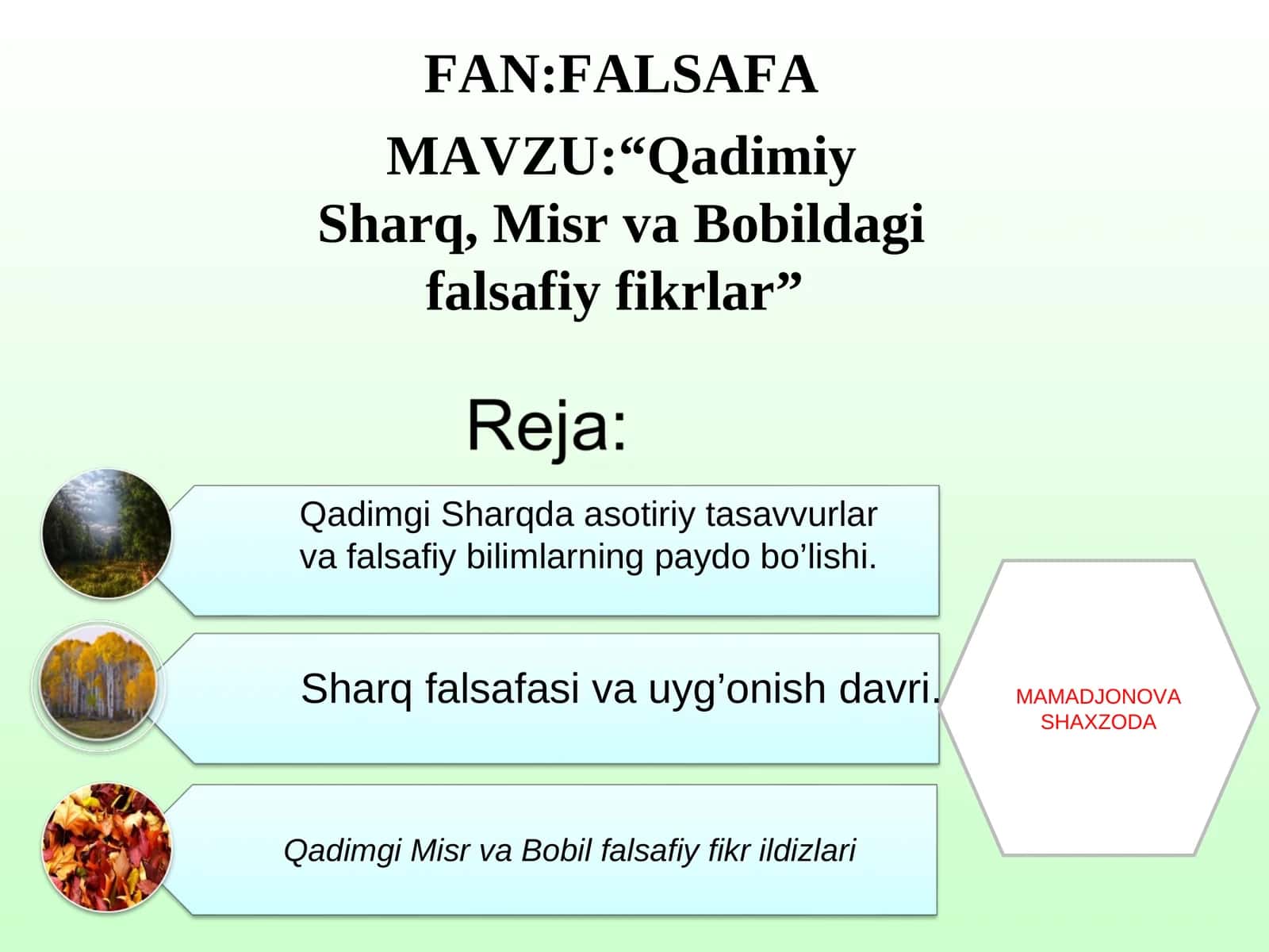 Qadimiy Sharq, Misr va Bobildagi falsafiy fikrlar 1