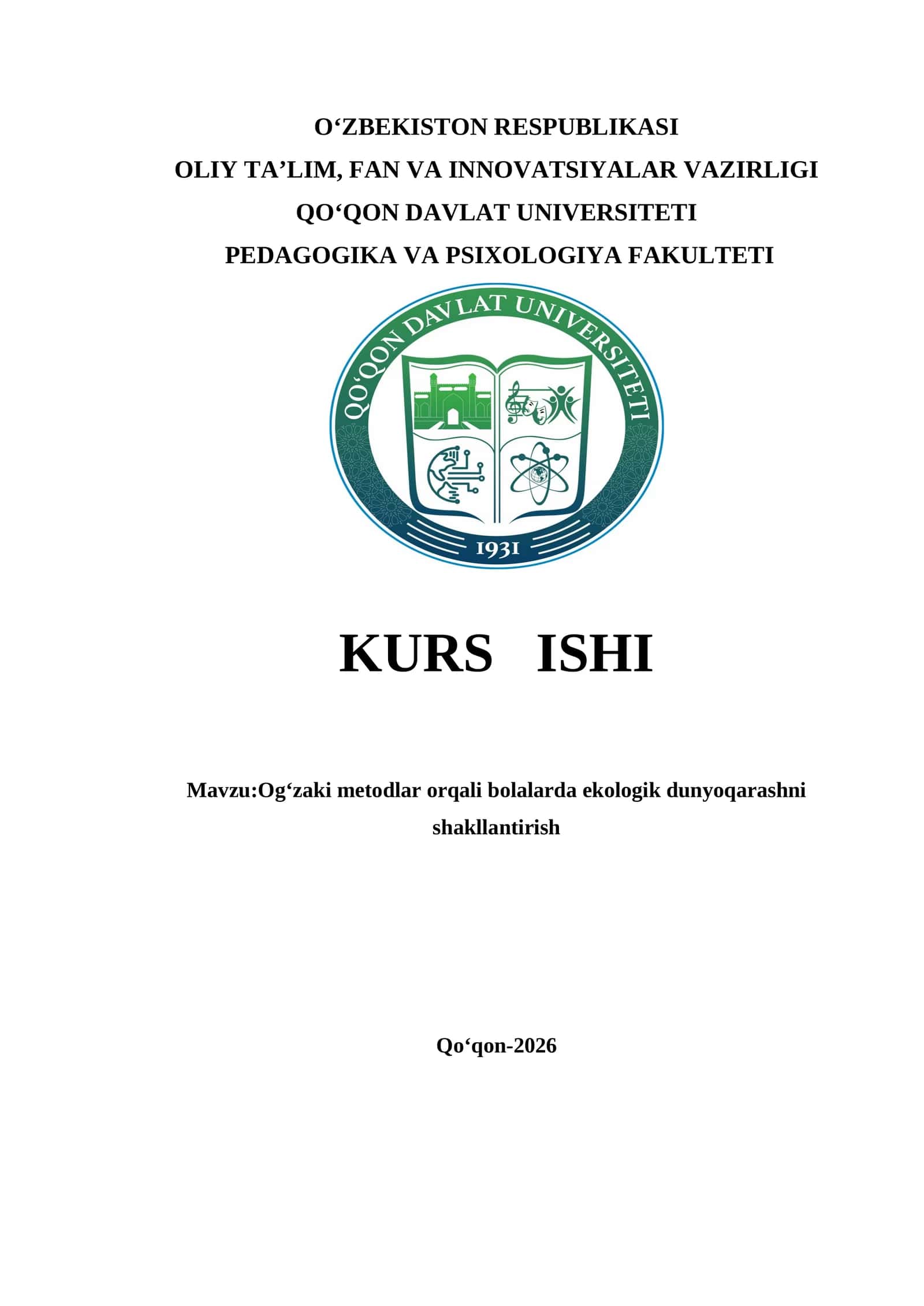 Ogʻzaki metodlar orqali bolalarda ekologik dunyoqarashni shakllantirish 1
