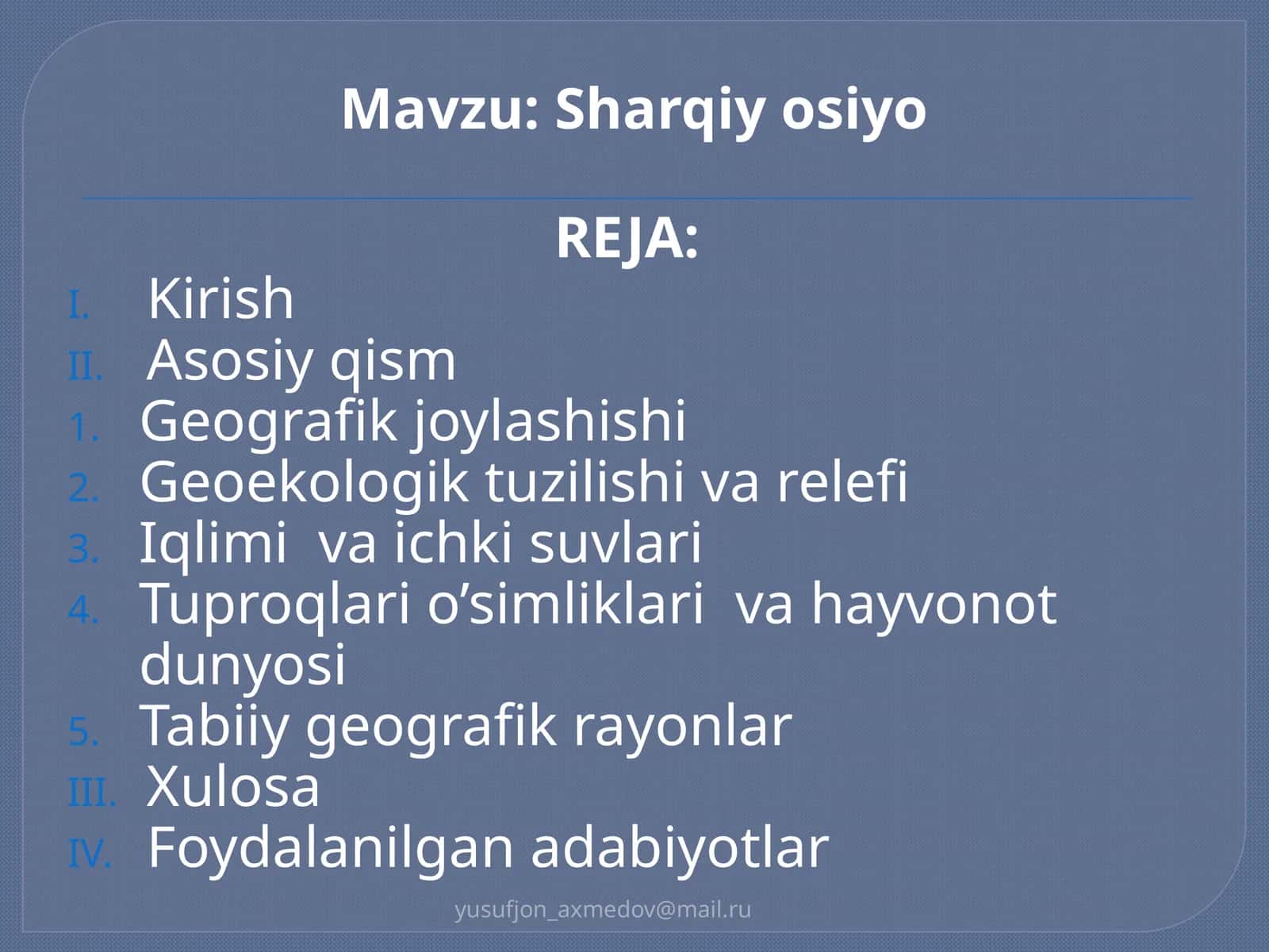 Sharqiy Osiyo 1