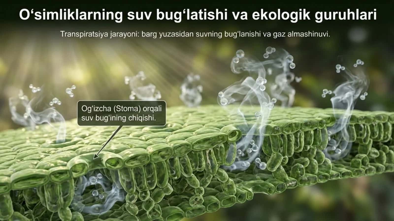 O'simliklarning suv bug'latishi va ekologik guruhlari 1