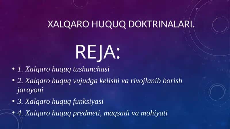 Xalqaro huquq doktrinalari 1