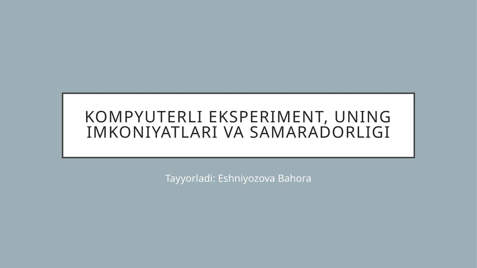 Kompyuterlieksperiment 1