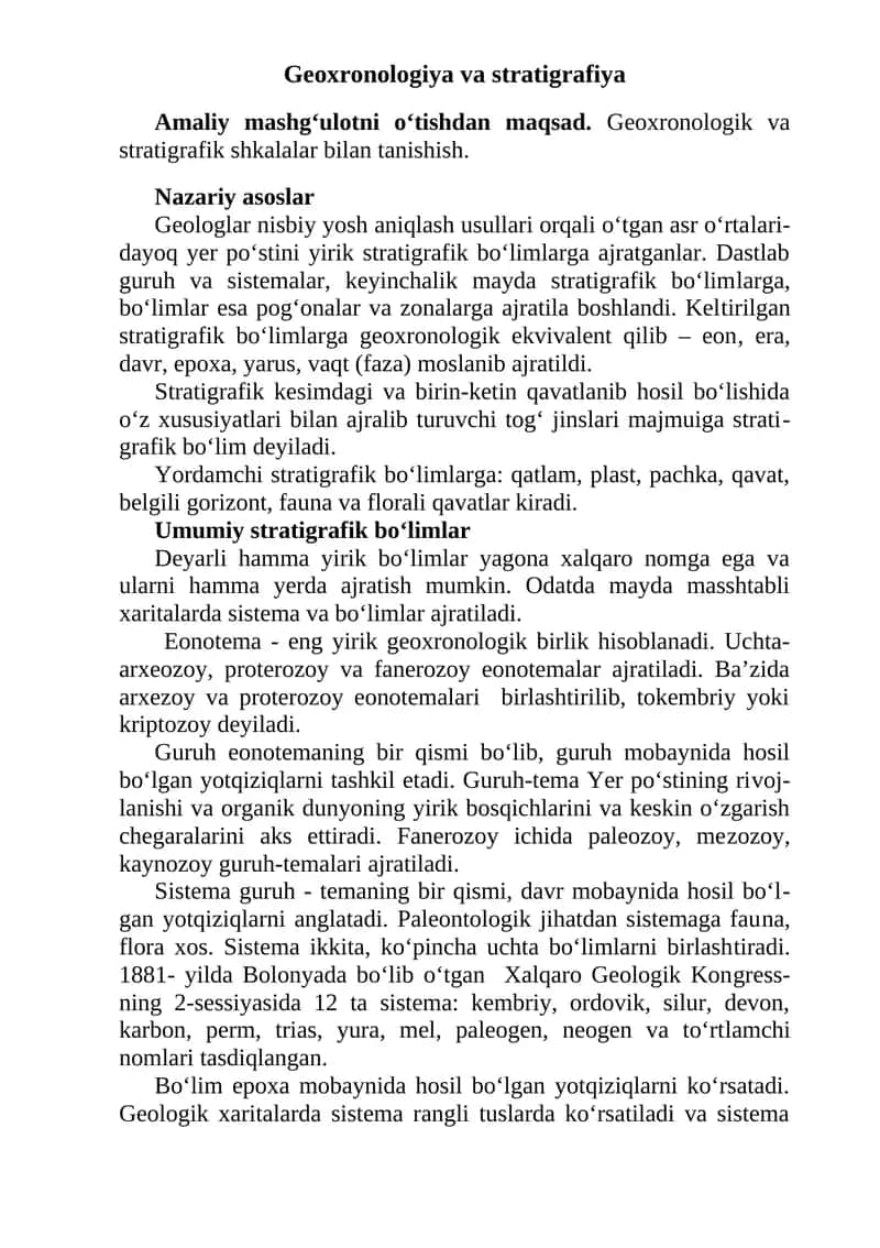 Geoxronologiya va stratigrafiya 1