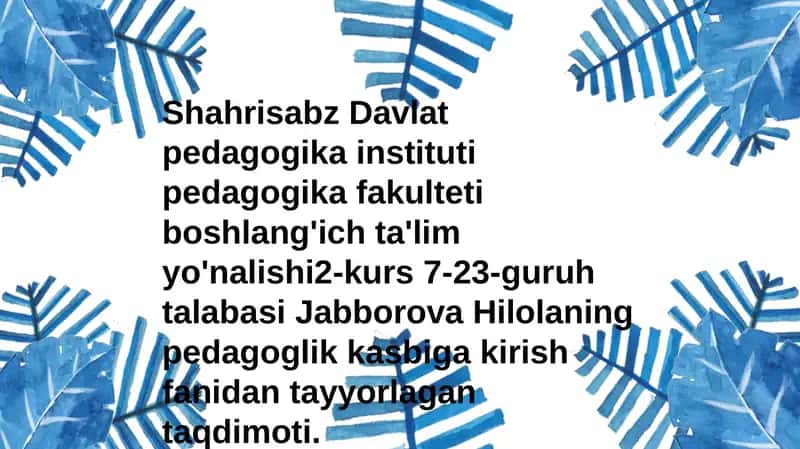 Islomdinig'oyalarining ta'lim tarbiyasi 1