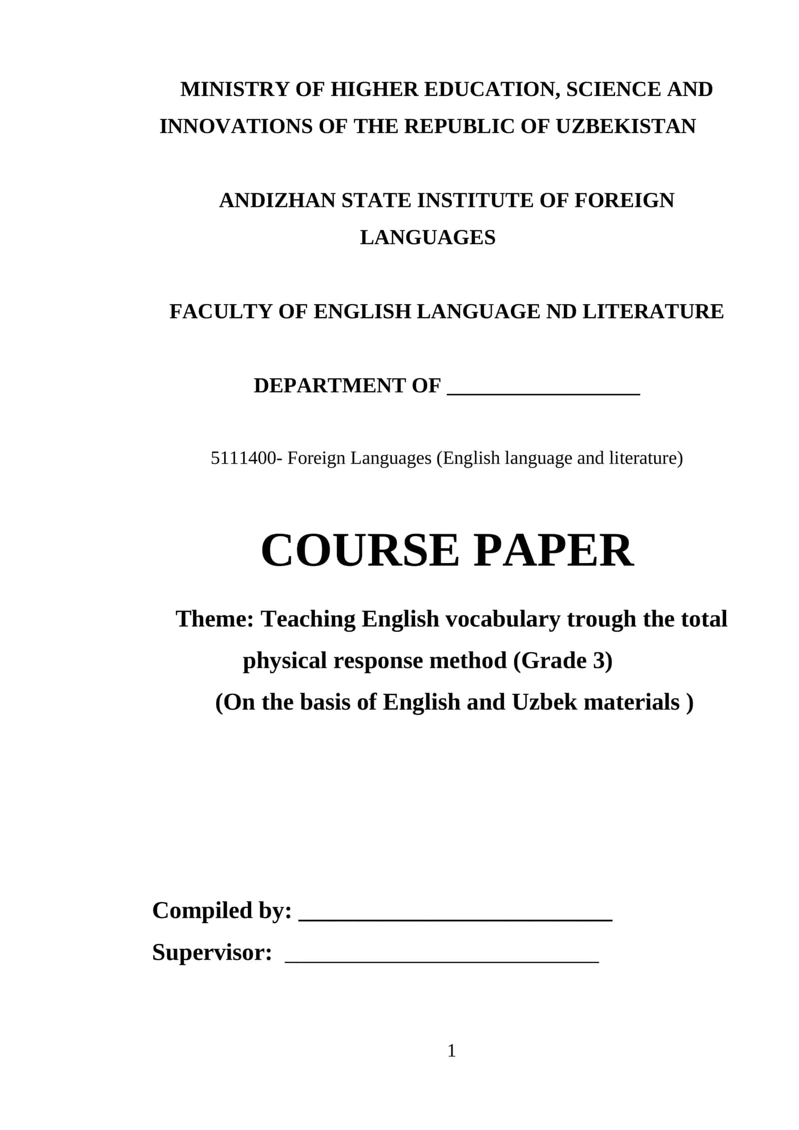 Teaching English vocabulary trough the total physical response method 1