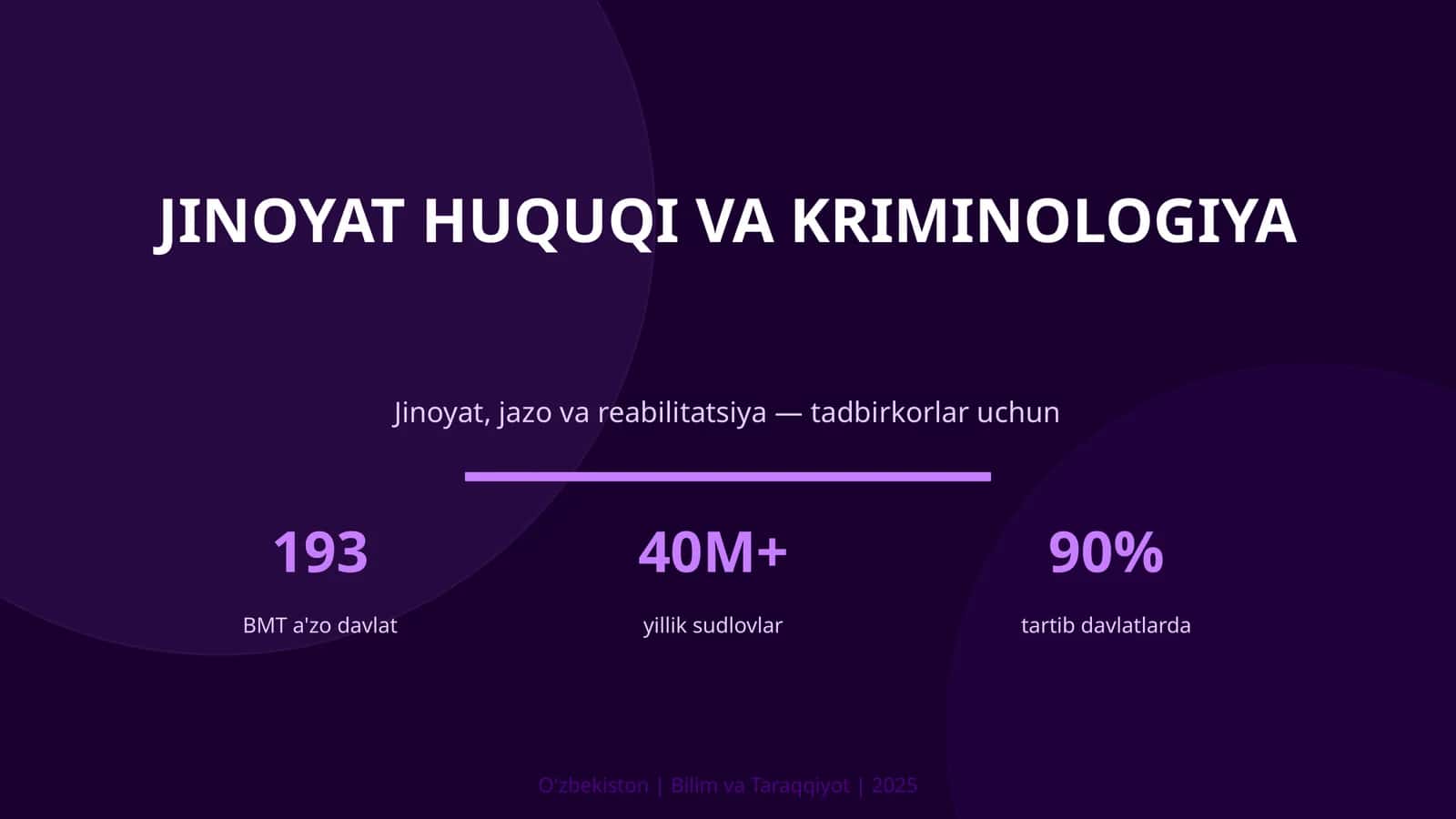 Jinoyat Huquqi va Kriminologiya 1