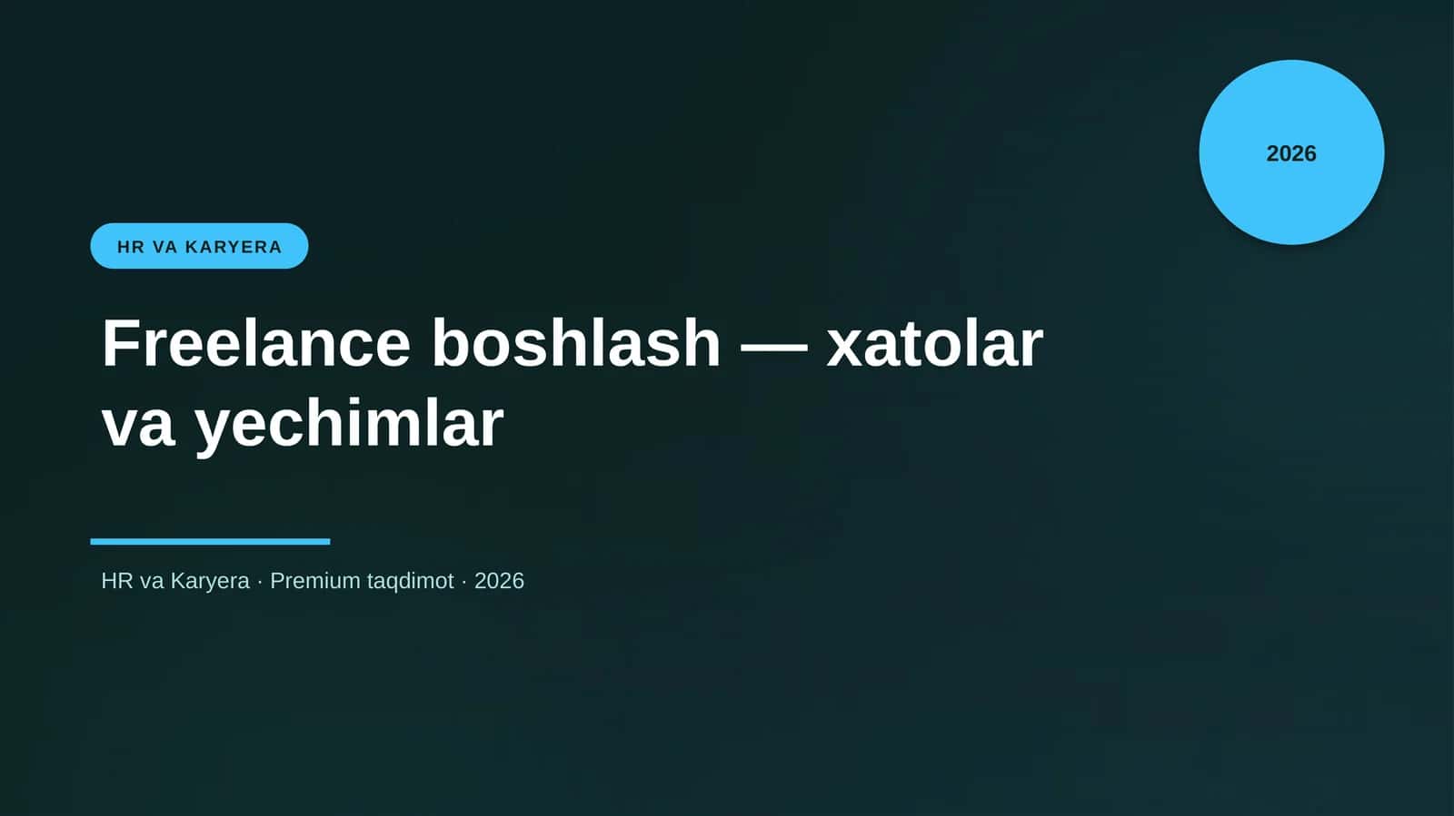 Freelance boshlash — xatolar va yechimlar 1