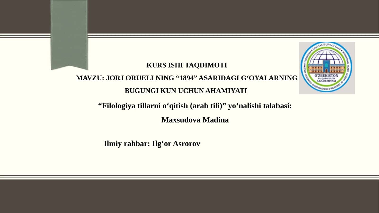 Jorj Oruellning "1984" asarining mohiyati 1