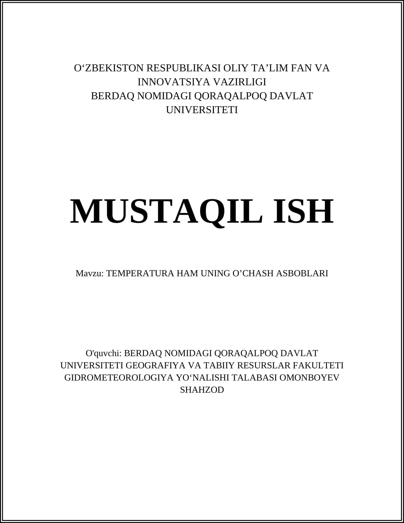 TEMPERATURA HAM UNING OʼCHASH ASBOBLARI 1