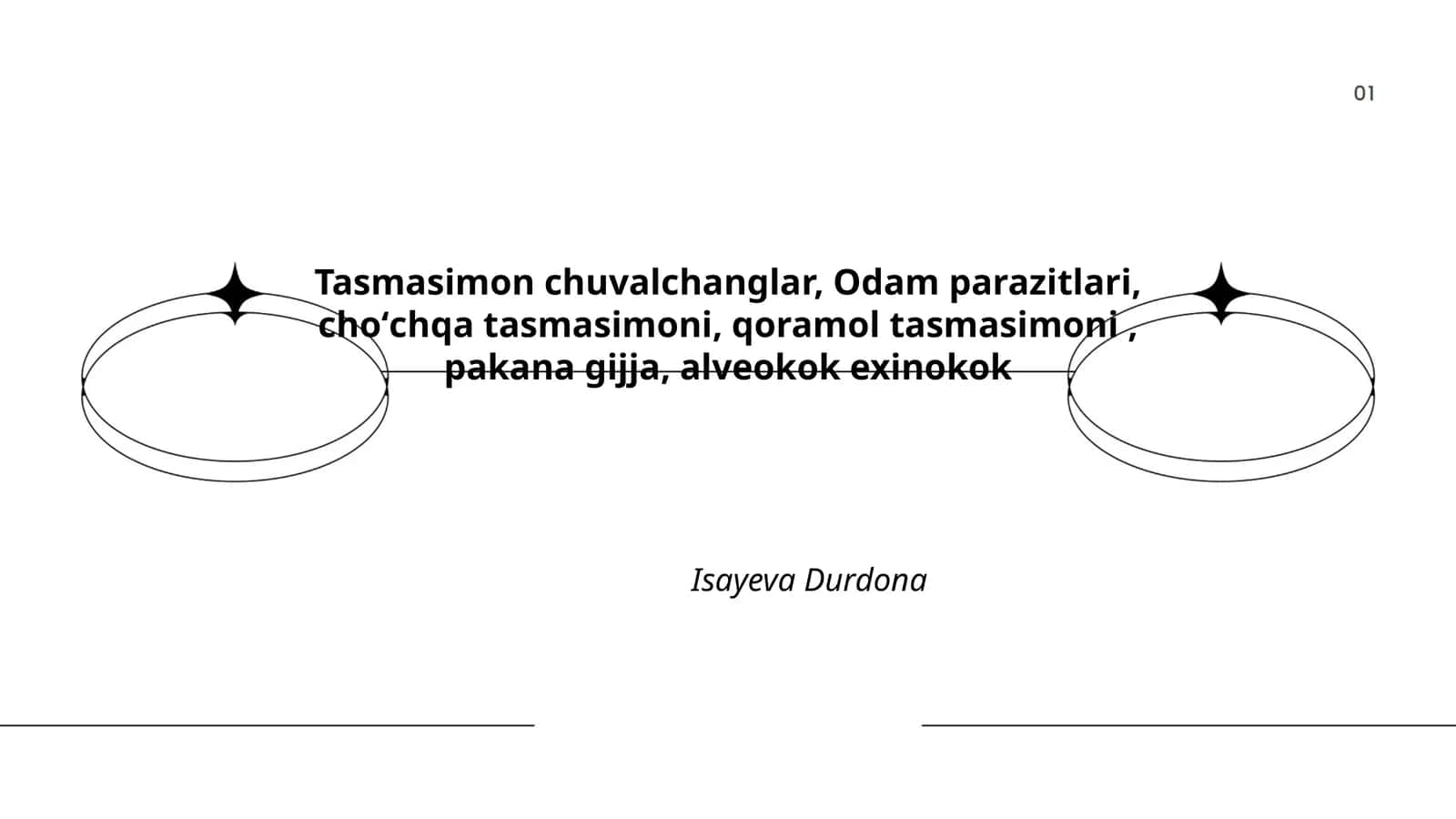 Tasmasimon chuvalchanglar va odam parazitlari 1