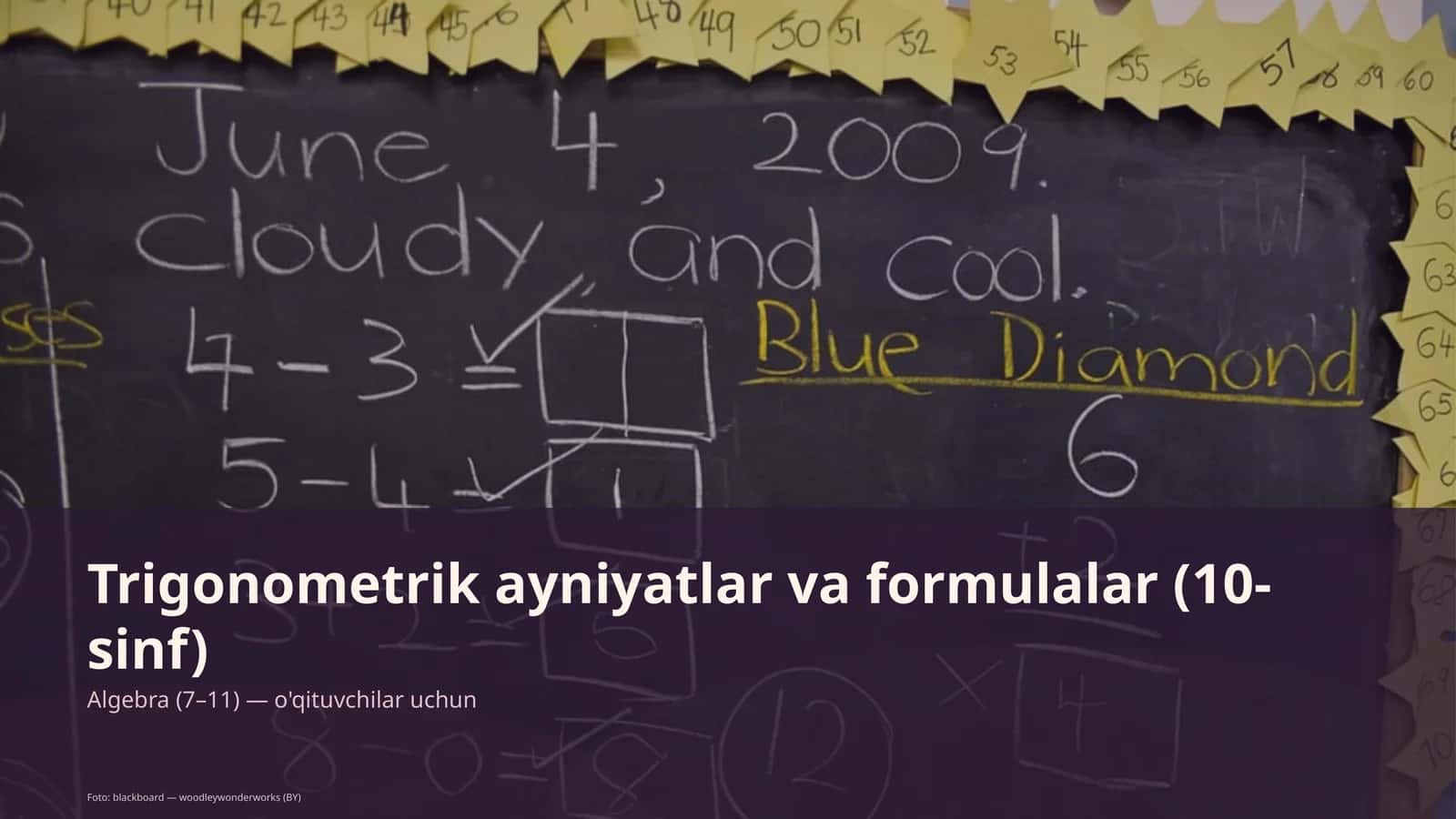Trigonometrik ayniyatlar va formulalar (10-sinf) 1