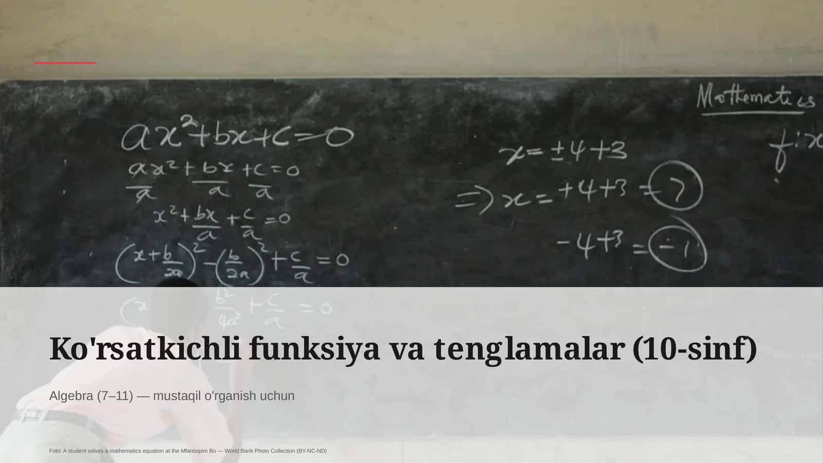 Ko'rsatkichli funksiya va tenglamalar (10-sinf) 1