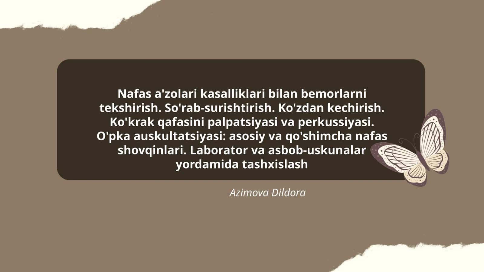 Nafas a'zolari kasalliklari bilan bemorlarni tekshirish 1