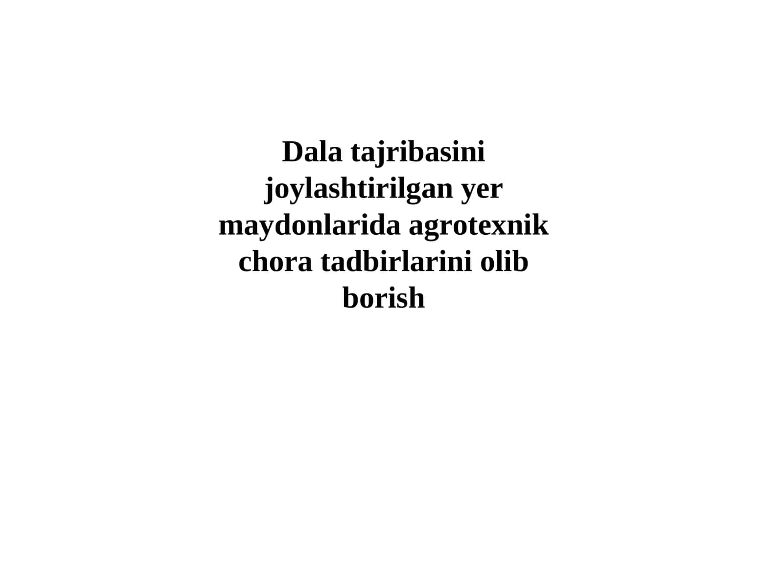 Tuproqqa ishlov berish 1