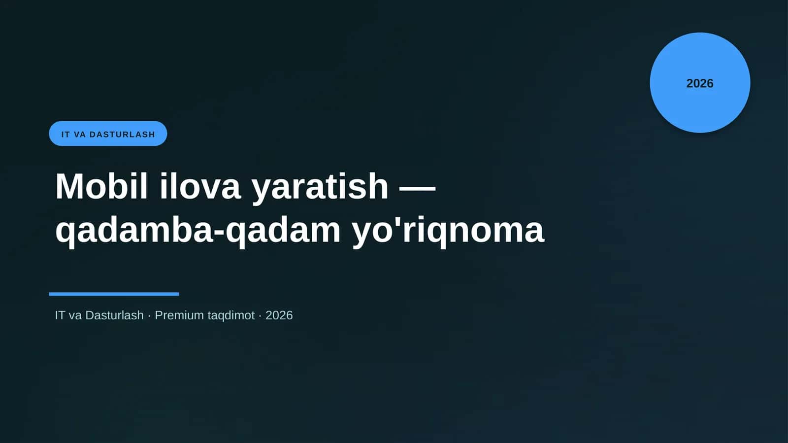 Mobil ilova yaratish — qadamba-qadam yo'riqnoma 1