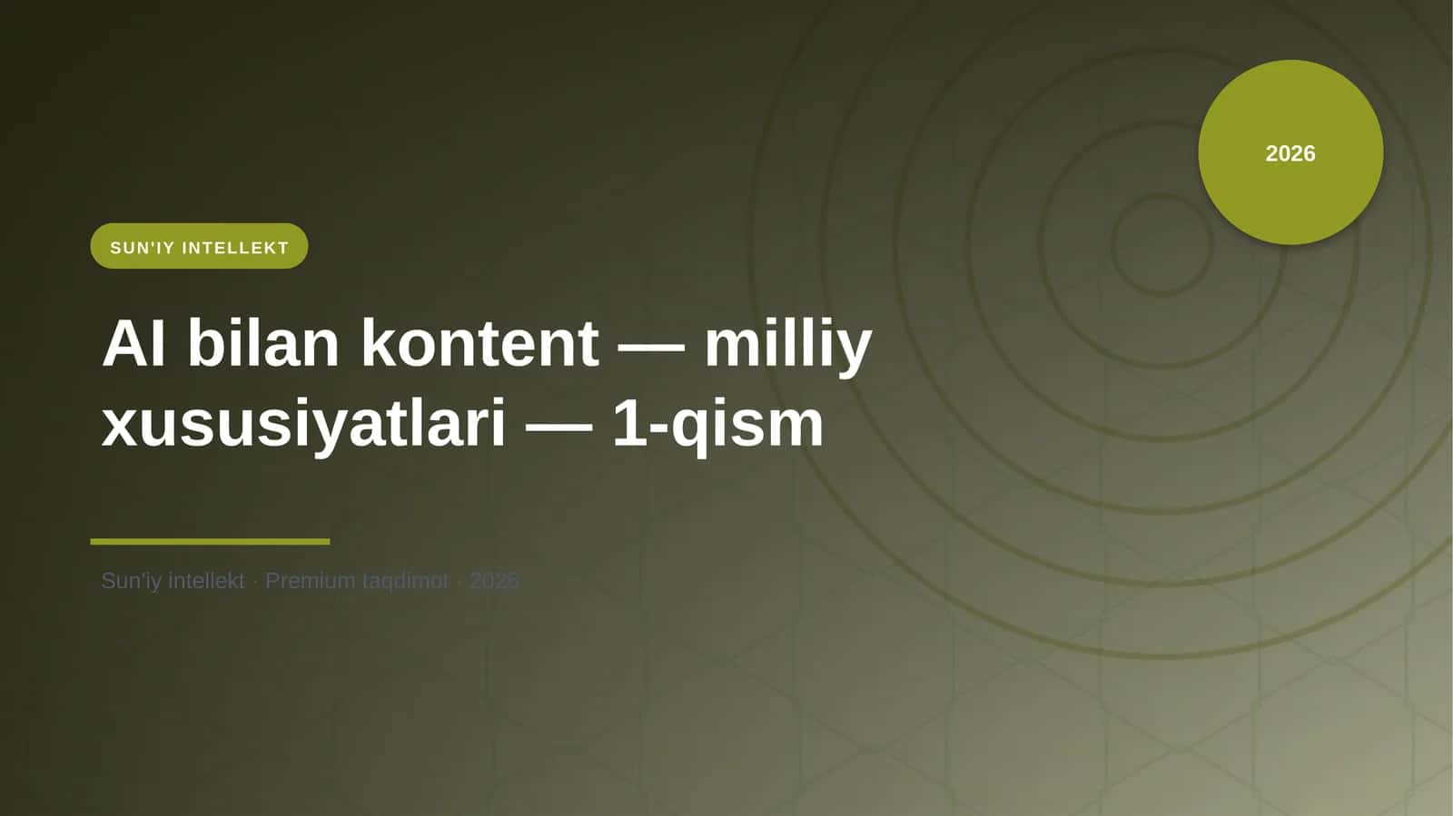 Sun'Iy INTELLEKT 1