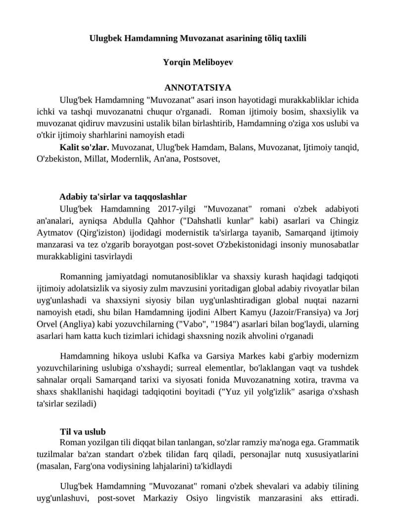 Muvozanat 1