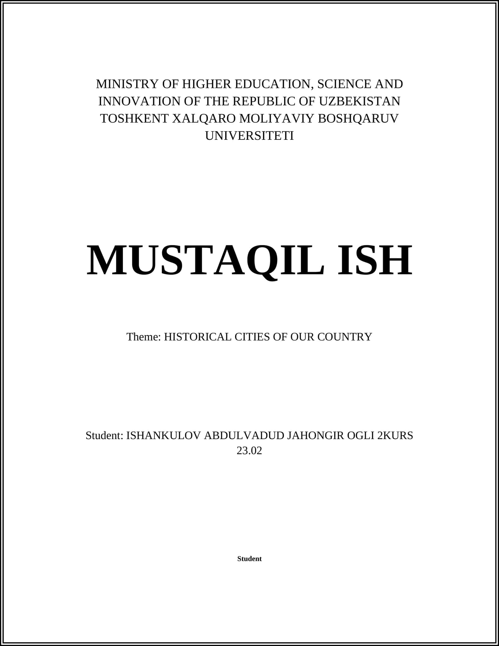 Historical Cities of Our Country 1
