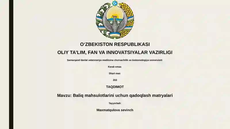 Baliq mahsulotlarini uchun qadoqlash matryalari 1