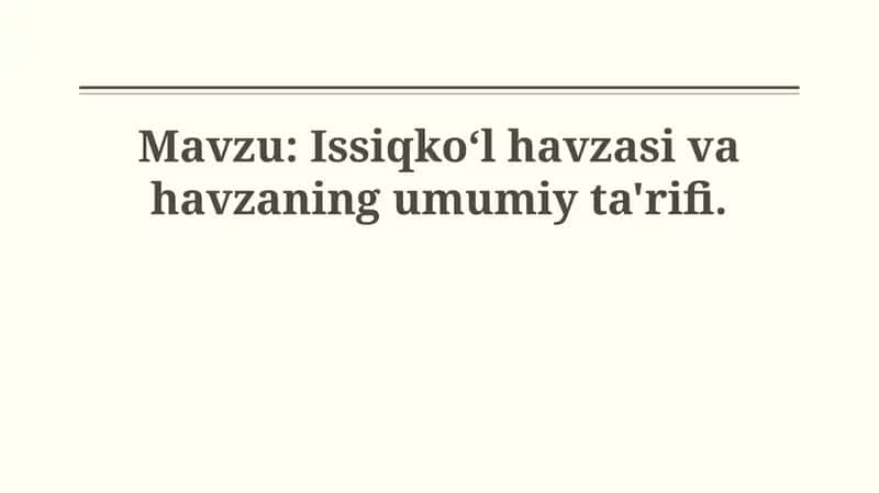 Issiqko'l havzasi 1