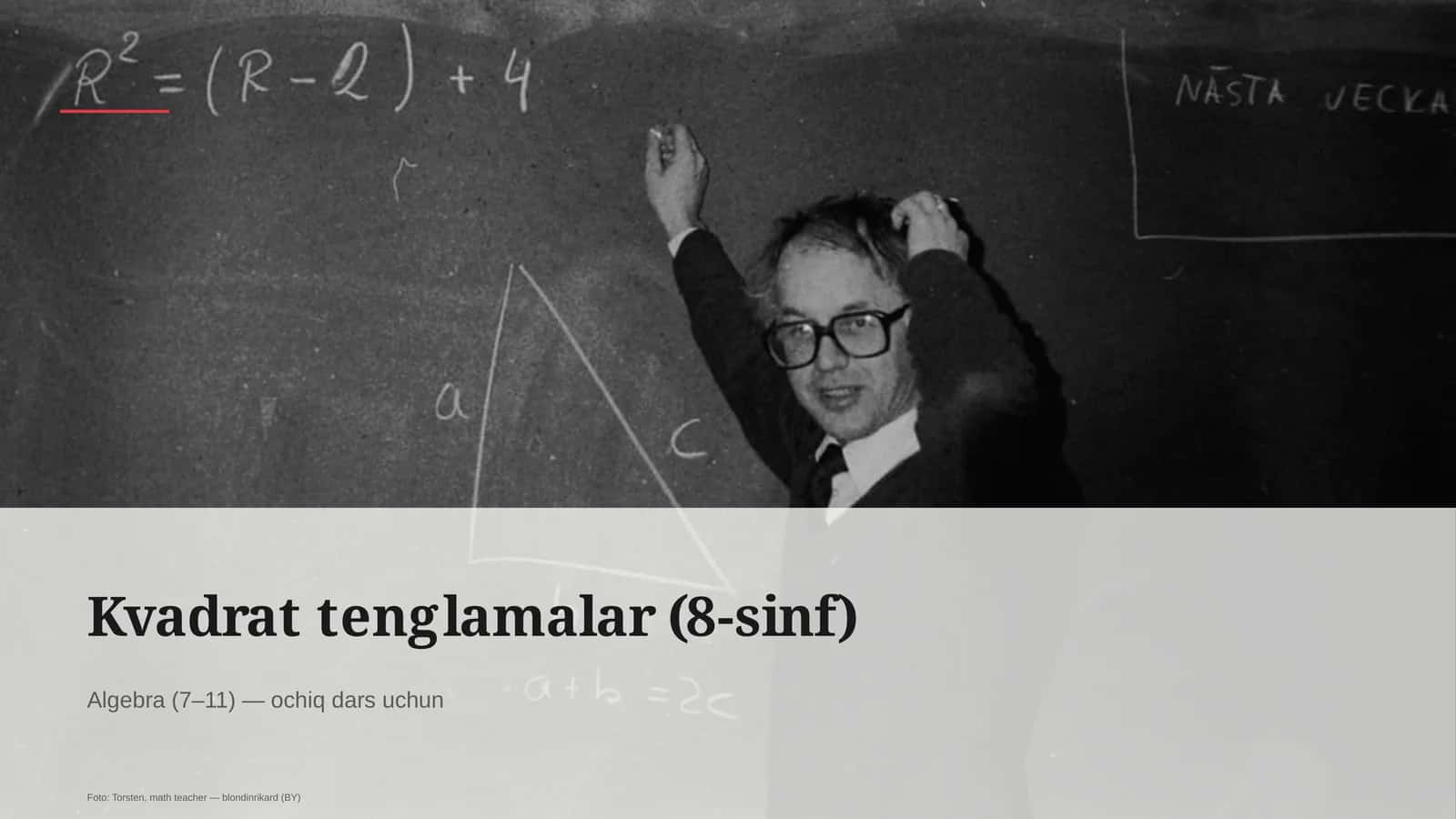 Kvadrat tenglamalar (8-sinf) 1